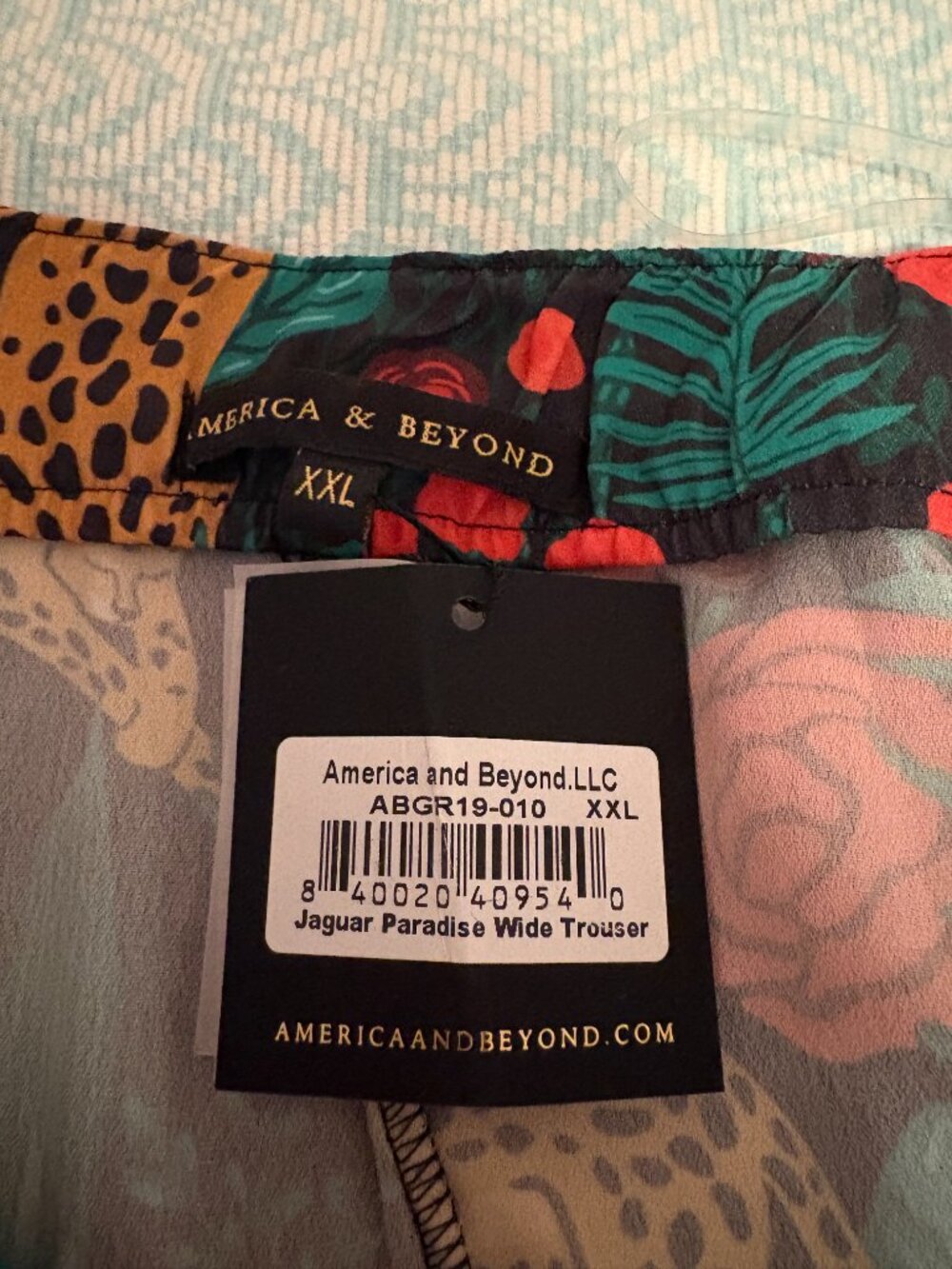 NWT America & Beyond Jaguar Paradise Wide Leg Pants - Picture 8 of 8